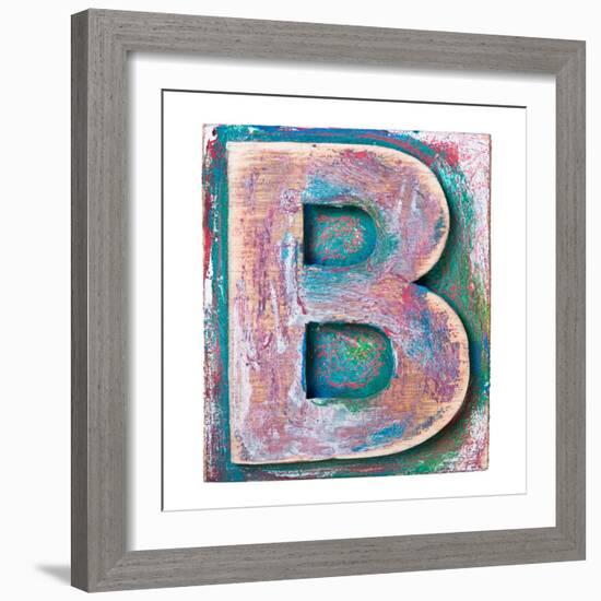 Wooden Alphabet Block, Letter B-donatas1205-Framed Premium Giclee Print