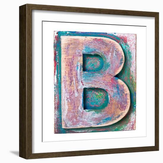 Wooden Alphabet Block, Letter B-donatas1205-Framed Premium Giclee Print