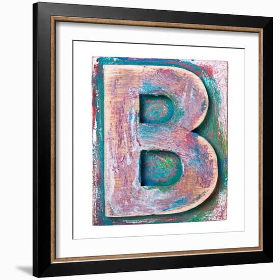 Wooden Alphabet Block, Letter B-donatas1205-Framed Premium Giclee Print