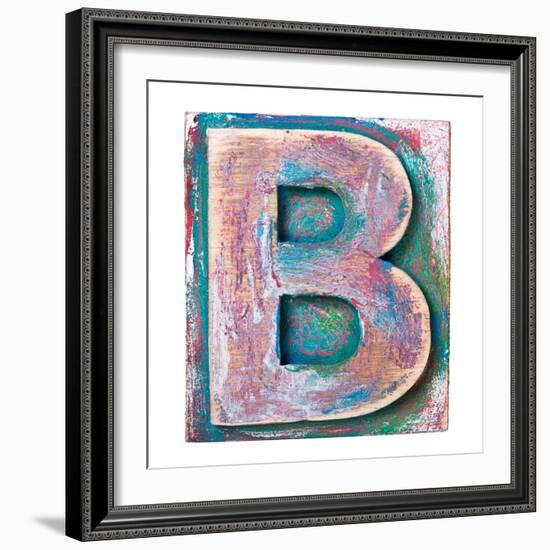 Wooden Alphabet Block, Letter B-donatas1205-Framed Premium Giclee Print