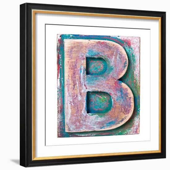 Wooden Alphabet Block, Letter B-donatas1205-Framed Premium Giclee Print