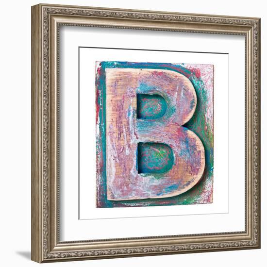 Wooden Alphabet Block, Letter B-donatas1205-Framed Art Print
