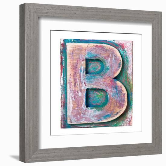 Wooden Alphabet Block, Letter B-donatas1205-Framed Art Print