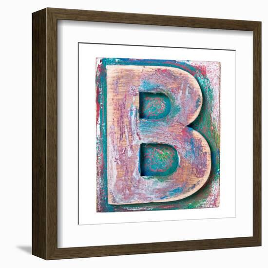 Wooden Alphabet Block, Letter B-donatas1205-Framed Art Print