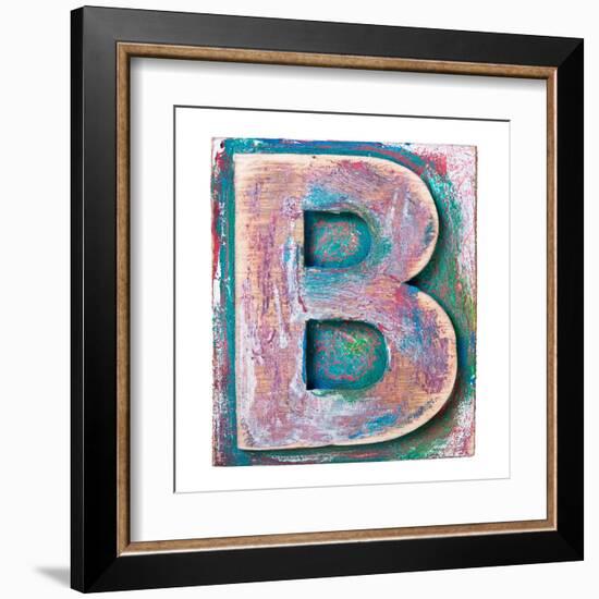 Wooden Alphabet Block, Letter B-donatas1205-Framed Art Print