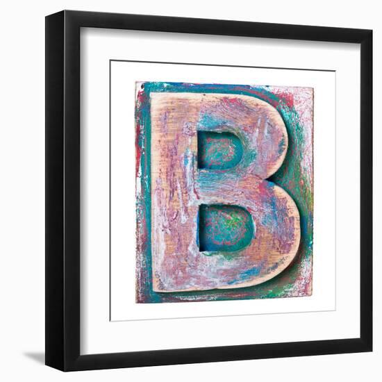 Wooden Alphabet Block, Letter B-donatas1205-Framed Art Print