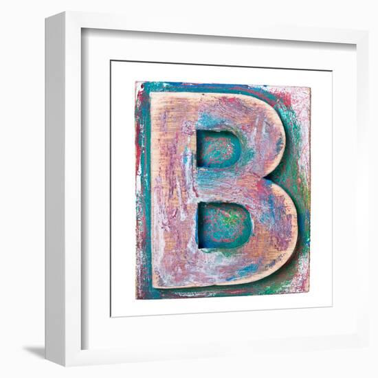 Wooden Alphabet Block, Letter B-donatas1205-Framed Art Print