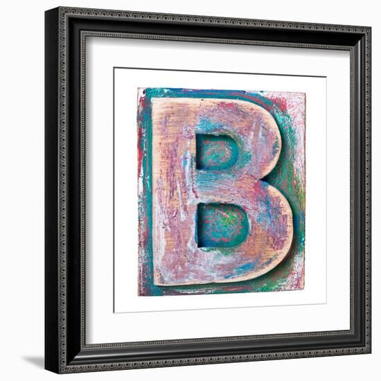 Wooden Alphabet Block, Letter B-donatas1205-Framed Art Print