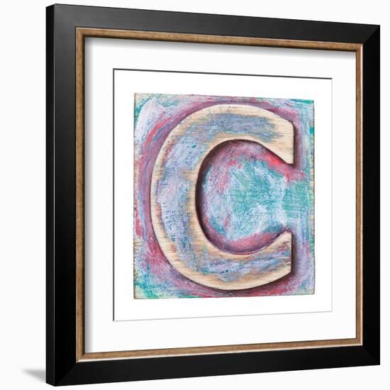 Wooden Alphabet Block, Letter C-donatas1205-Framed Art Print