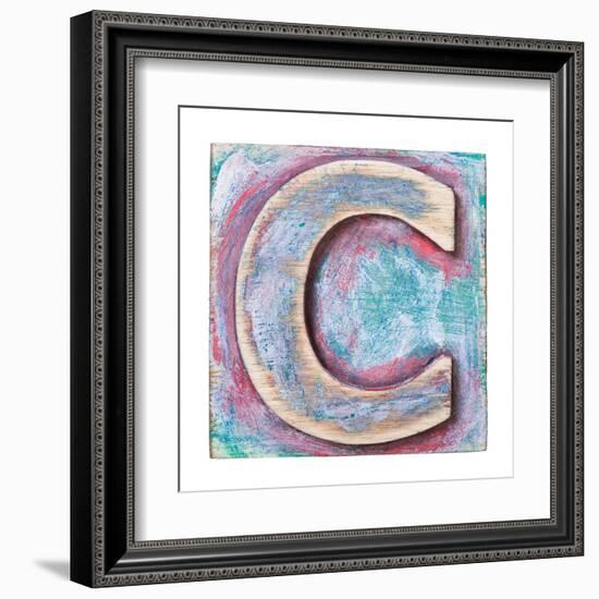 Wooden Alphabet Block, Letter C-donatas1205-Framed Art Print