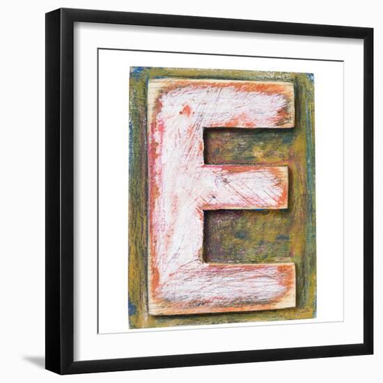 Wooden Alphabet Block, Letter E-donatas1205-Framed Premium Giclee Print