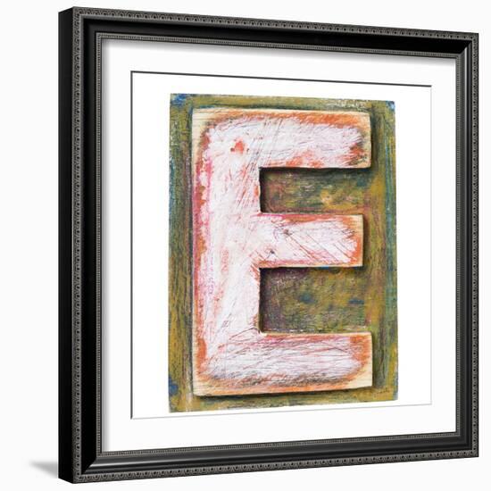 Wooden Alphabet Block, Letter E-donatas1205-Framed Premium Giclee Print