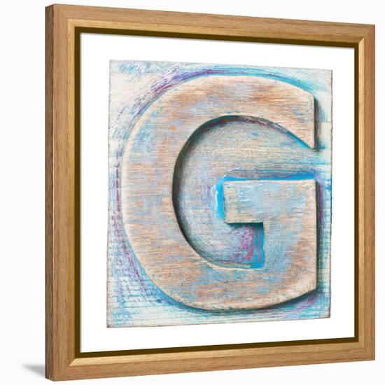 Wooden Alphabet Block, Letter G-donatas1205-Framed Stretched Canvas