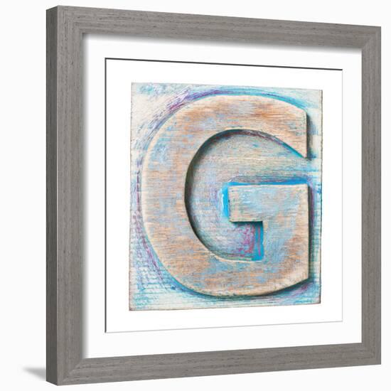 Wooden Alphabet Block, Letter G-donatas1205-Framed Premium Giclee Print
