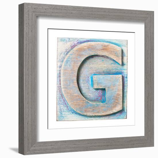 Wooden Alphabet Block, Letter G-donatas1205-Framed Art Print