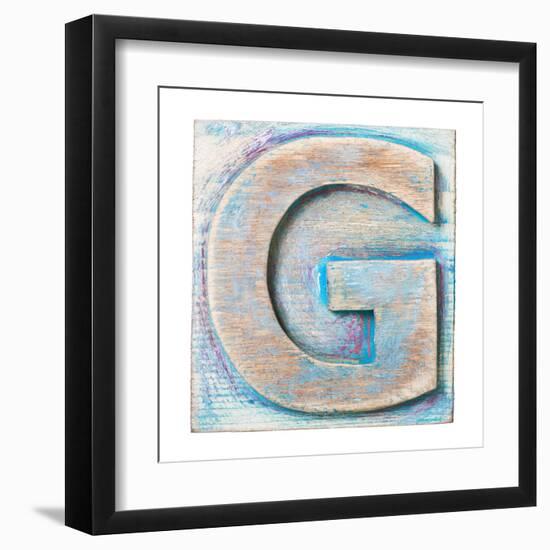 Wooden Alphabet Block, Letter G-donatas1205-Framed Art Print