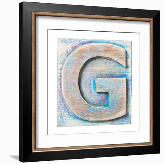 Wooden Alphabet Block, Letter G-donatas1205-Framed Art Print