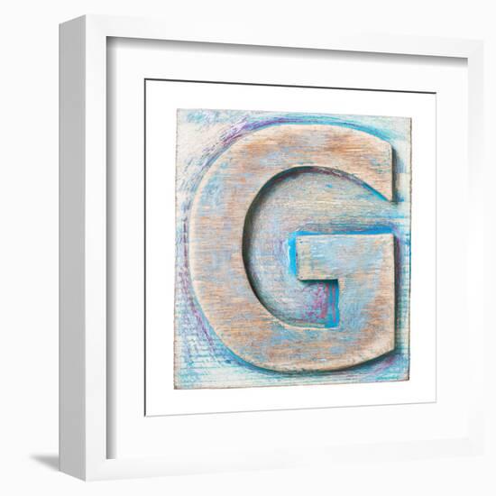 Wooden Alphabet Block, Letter G-donatas1205-Framed Art Print