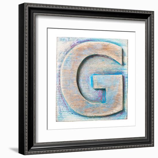 Wooden Alphabet Block, Letter G-donatas1205-Framed Art Print