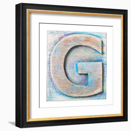 Wooden Alphabet Block, Letter G-donatas1205-Framed Art Print