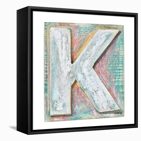 Wooden Alphabet Block, Letter K-donatas1205-Framed Stretched Canvas