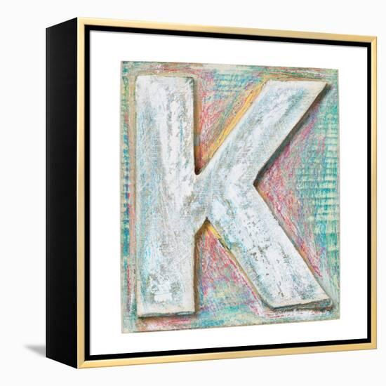 Wooden Alphabet Block, Letter K-donatas1205-Framed Stretched Canvas