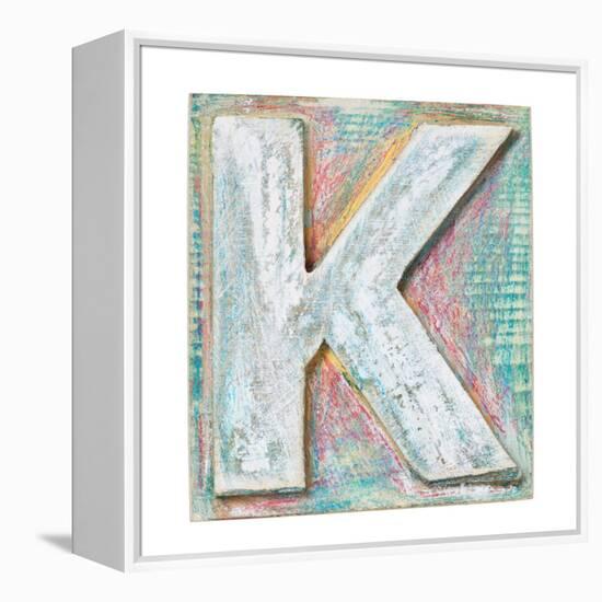 Wooden Alphabet Block, Letter K-donatas1205-Framed Stretched Canvas