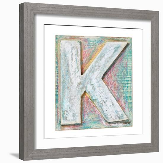 Wooden Alphabet Block, Letter K-donatas1205-Framed Premium Giclee Print