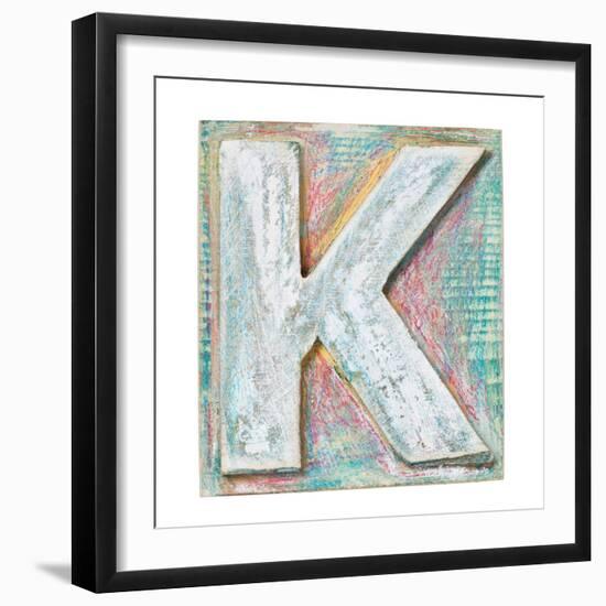 Wooden Alphabet Block, Letter K-donatas1205-Framed Premium Giclee Print