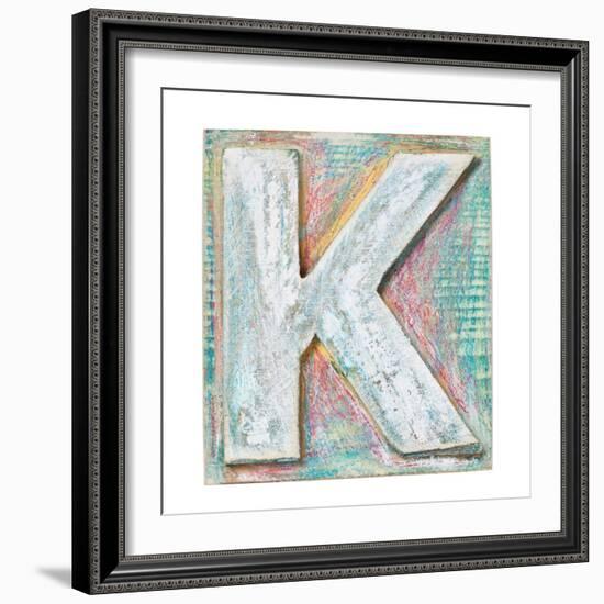 Wooden Alphabet Block, Letter K-donatas1205-Framed Premium Giclee Print