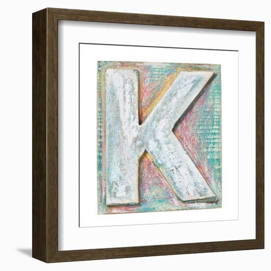 Wooden Alphabet Block, Letter K-donatas1205-Framed Art Print