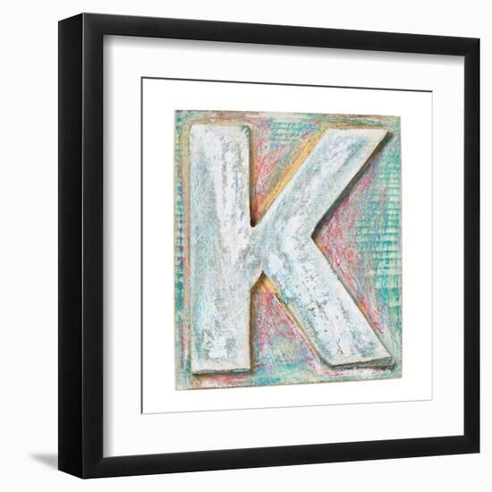 Wooden Alphabet Block, Letter K-donatas1205-Framed Art Print