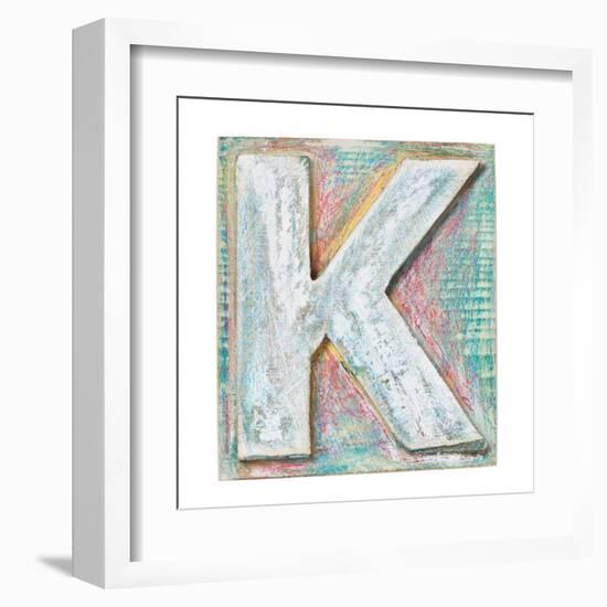 Wooden Alphabet Block, Letter K-donatas1205-Framed Art Print