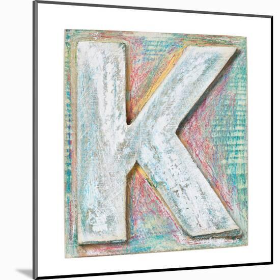 Wooden Alphabet Block, Letter K-donatas1205-Mounted Art Print