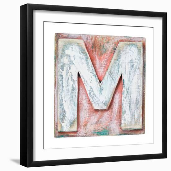 Wooden Alphabet Block, Letter M-donatas1205-Framed Premium Giclee Print