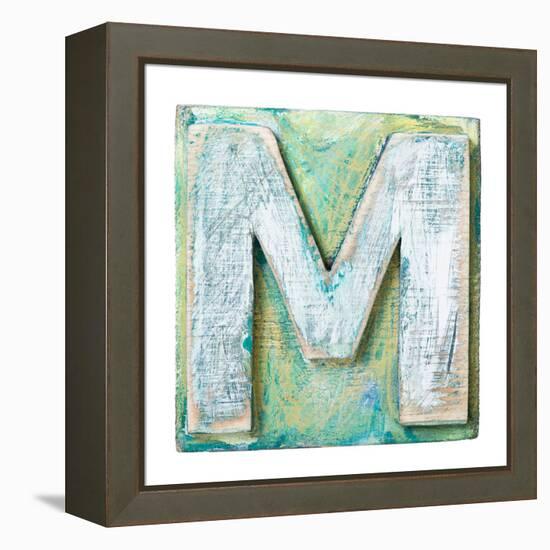 Wooden Alphabet Block, Letter M-donatas1205-Framed Stretched Canvas