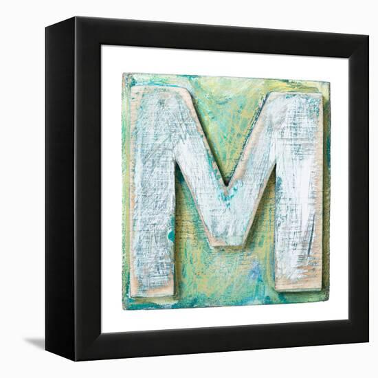 Wooden Alphabet Block, Letter M-donatas1205-Framed Stretched Canvas