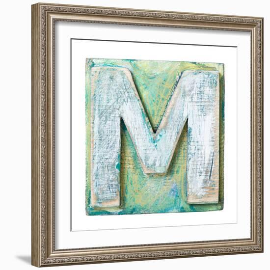 Wooden Alphabet Block, Letter M-donatas1205-Framed Premium Giclee Print