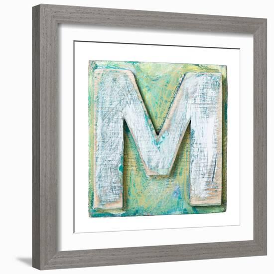 Wooden Alphabet Block, Letter M-donatas1205-Framed Premium Giclee Print