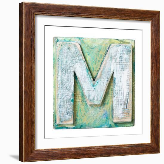 Wooden Alphabet Block, Letter M-donatas1205-Framed Premium Giclee Print