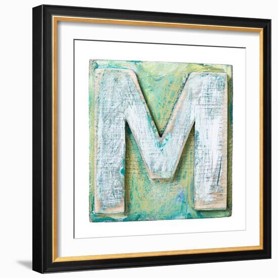 Wooden Alphabet Block, Letter M-donatas1205-Framed Premium Giclee Print