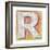 Wooden Alphabet Block, Letter R-donatas1205-Framed Art Print