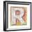 Wooden Alphabet Block, Letter R-donatas1205-Framed Art Print