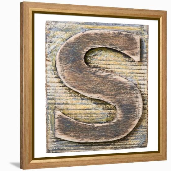 Wooden Alphabet Block, Letter S-donatas1205-Framed Stretched Canvas