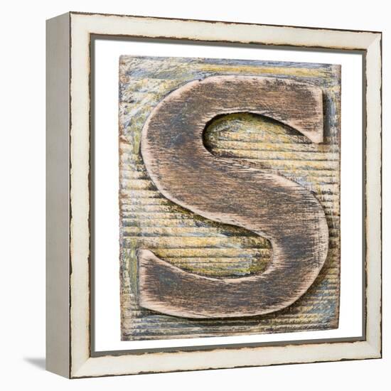 Wooden Alphabet Block, Letter S-donatas1205-Framed Stretched Canvas