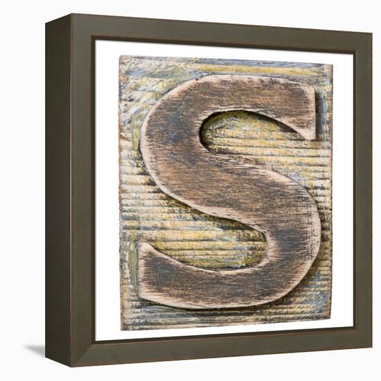 Wooden Alphabet Block, Letter S-donatas1205-Framed Stretched Canvas