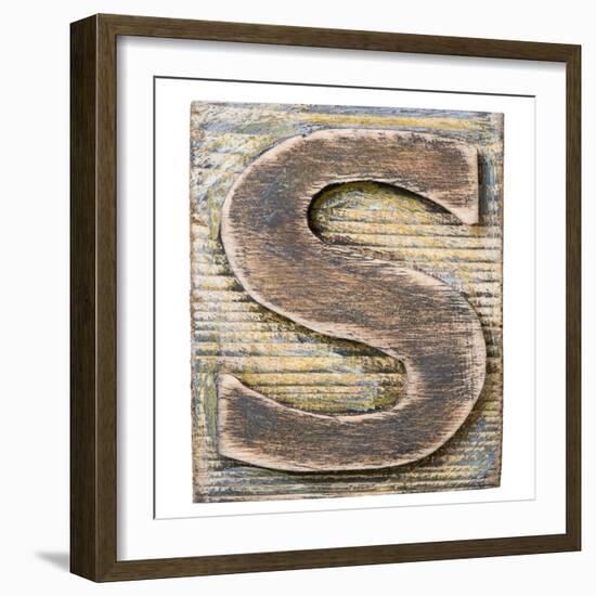 Wooden Alphabet Block, Letter S-donatas1205-Framed Premium Giclee Print