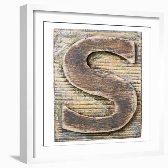 Wooden Alphabet Block, Letter S-donatas1205-Framed Premium Giclee Print