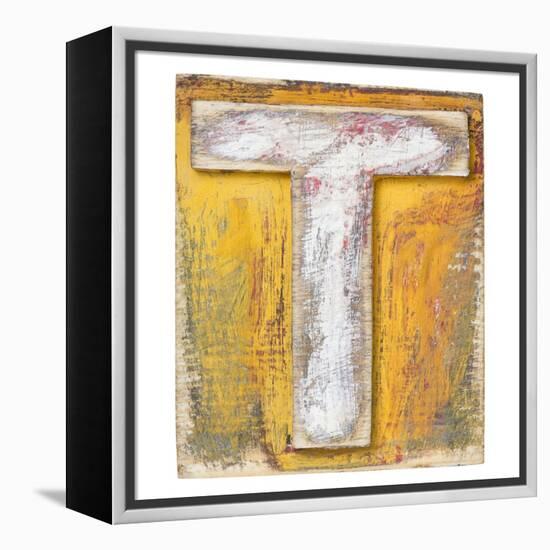 Wooden Alphabet Block, Letter T-donatas1205-Framed Stretched Canvas