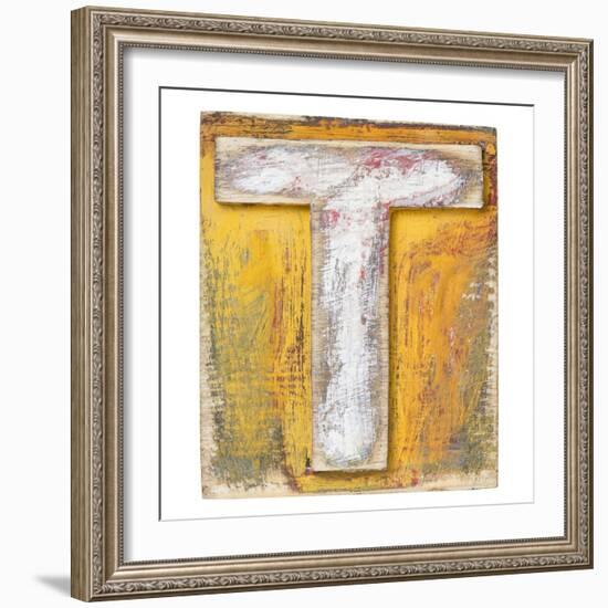 Wooden Alphabet Block, Letter T-donatas1205-Framed Premium Giclee Print